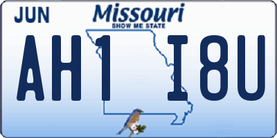 MO license plate AH1I8U