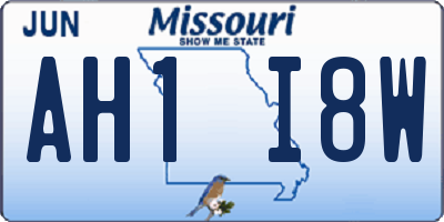 MO license plate AH1I8W