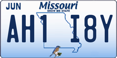 MO license plate AH1I8Y