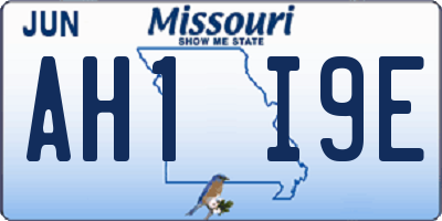 MO license plate AH1I9E