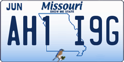 MO license plate AH1I9G