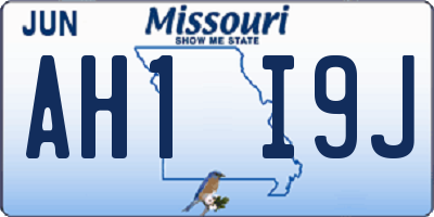 MO license plate AH1I9J