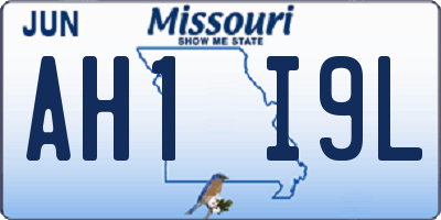 MO license plate AH1I9L