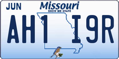 MO license plate AH1I9R