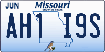 MO license plate AH1I9S