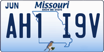 MO license plate AH1I9V