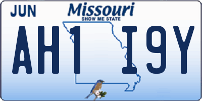 MO license plate AH1I9Y