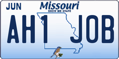 MO license plate AH1J0B