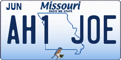 MO license plate AH1J0E