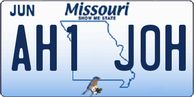 MO license plate AH1J0H