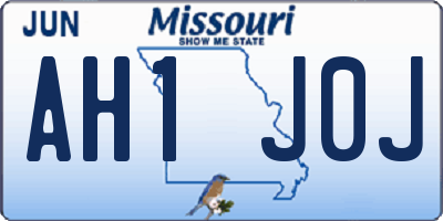 MO license plate AH1J0J