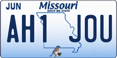 MO license plate AH1J0U