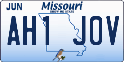 MO license plate AH1J0V