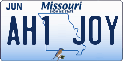 MO license plate AH1J0Y