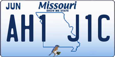 MO license plate AH1J1C