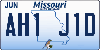 MO license plate AH1J1D