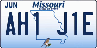 MO license plate AH1J1E