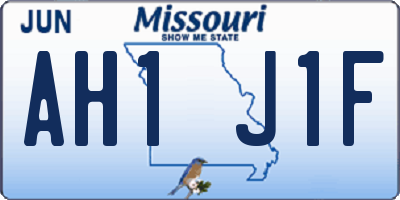 MO license plate AH1J1F