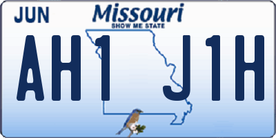 MO license plate AH1J1H