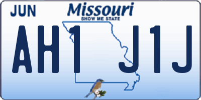 MO license plate AH1J1J