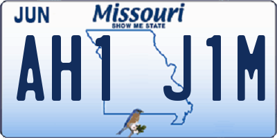 MO license plate AH1J1M