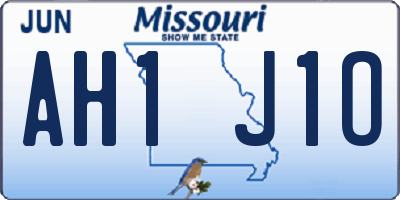 MO license plate AH1J1O