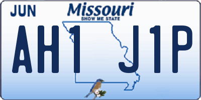 MO license plate AH1J1P