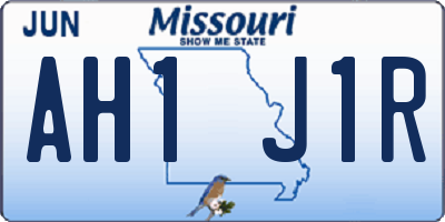 MO license plate AH1J1R