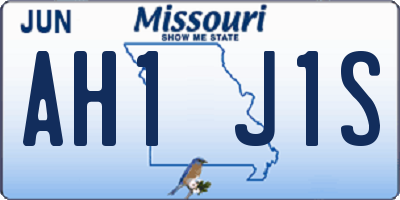 MO license plate AH1J1S