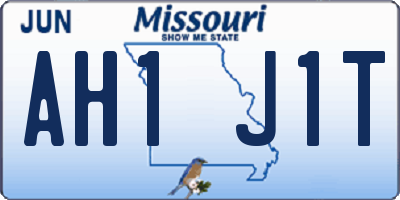 MO license plate AH1J1T