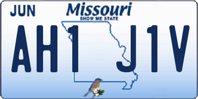 MO license plate AH1J1V