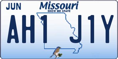 MO license plate AH1J1Y