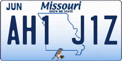 MO license plate AH1J1Z