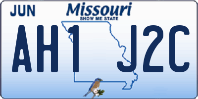 MO license plate AH1J2C