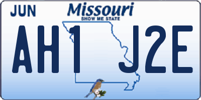 MO license plate AH1J2E