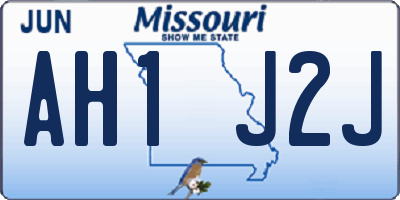 MO license plate AH1J2J