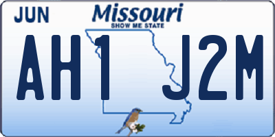 MO license plate AH1J2M