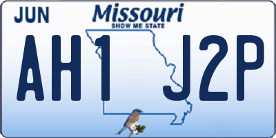 MO license plate AH1J2P