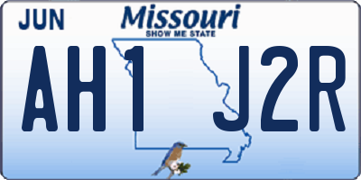 MO license plate AH1J2R