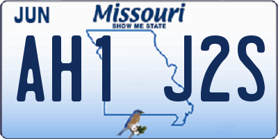 MO license plate AH1J2S