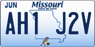 MO license plate AH1J2V