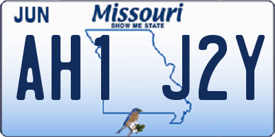 MO license plate AH1J2Y