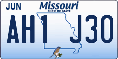 MO license plate AH1J3O