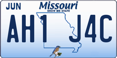 MO license plate AH1J4C