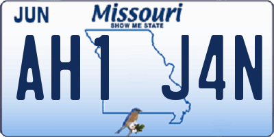 MO license plate AH1J4N