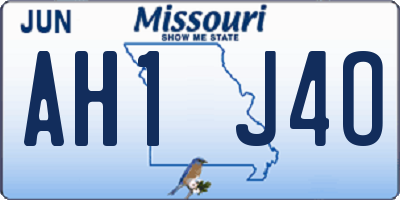 MO license plate AH1J4O