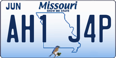 MO license plate AH1J4P