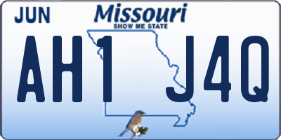 MO license plate AH1J4Q