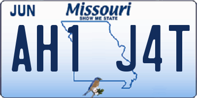 MO license plate AH1J4T