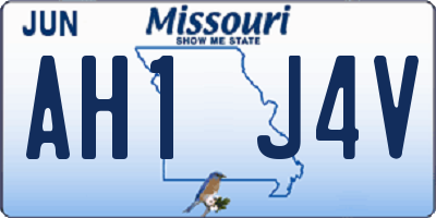 MO license plate AH1J4V